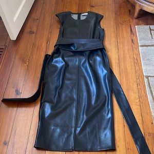 Modern citizen vegan leather midi dresss